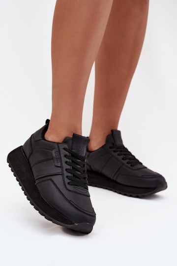Āda Sneakers modeļa apavi Sieviešu ar platformu Big Star OO274573 Hi-Poly System melnas krāsas
