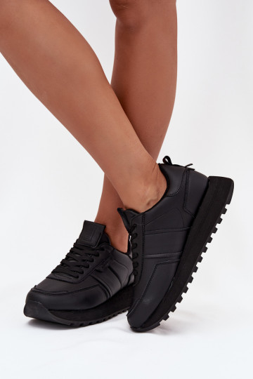 Āda Sneakers modeļa apavi Sieviešu ar platformu Big Star OO274573 Hi-Poly System melnas krāsas 2