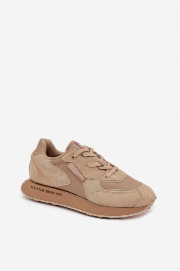 Āda Sneakers modeļa apavi Vīriešiem Big Star OO174298 Hi-Poly System smilšu krāsas