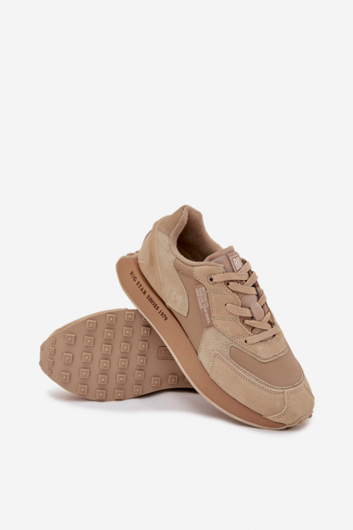 Āda Sneakers modeļa apavi Vīriešiem Big Star OO174298 Hi-Poly System smilšu krāsas