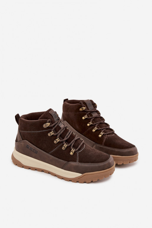 zamšādas pārgājienu zābaki Vīriešiem Big Star SS174263 brūnas krāsas