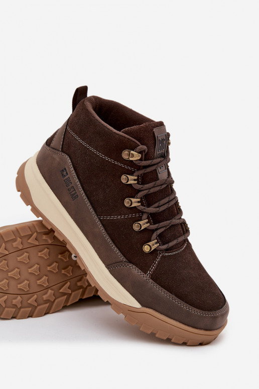 zamšādas pārgājienu zābaki Vīriešiem Big Star SS174263 brūnas krāsas