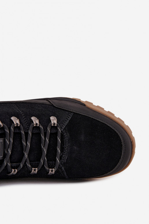 zamšādas pārgājienu zābaki Vīriešiem Big Star SS174265 melnas krāsas