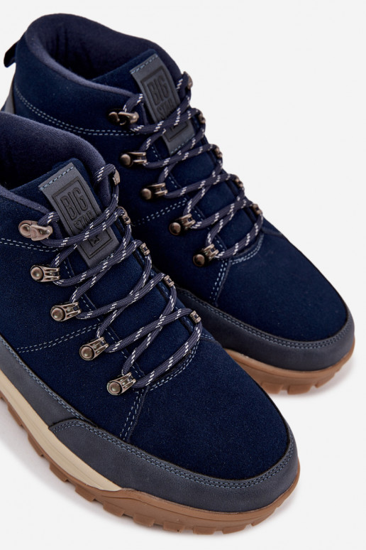 zamšādas pārgājienu zābaki Vīriešiem Big Star SS174264 tumši zilas krāsas