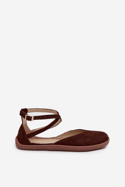 Zamšādas balerīnas Sieviešu Barefoot Ar svītrām Zazoo 191 CzekoladoIne Zamšādas balerīnas Sieviešu Barefoot Ar svītrām Zazoo 191 CzekoladoIne