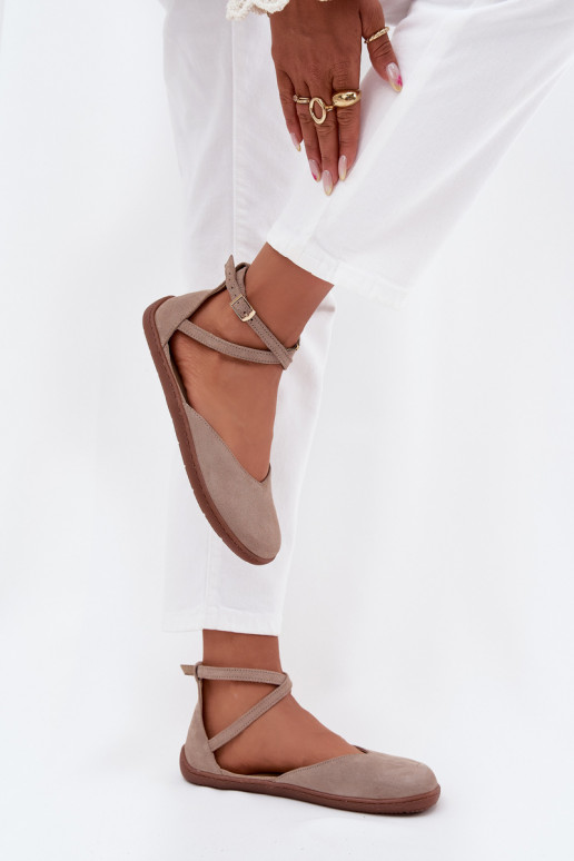 Zamšādas balerīnas Sieviešu Barefoot Ar svītrām Zazoo 191 Pelēkas krāsas Zamšādas balerīnas Sieviešu Barefoot Ar svītrām Zazoo 191 Pelēkas krāsas