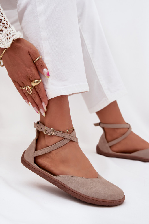 Zamšādas balerīnas Sieviešu Barefoot Ar svītrām Zazoo 191 Pelēkas krāsas Zamšādas balerīnas Sieviešu Barefoot Ar svītrām Zazoo 191 Pelēkas krāsas