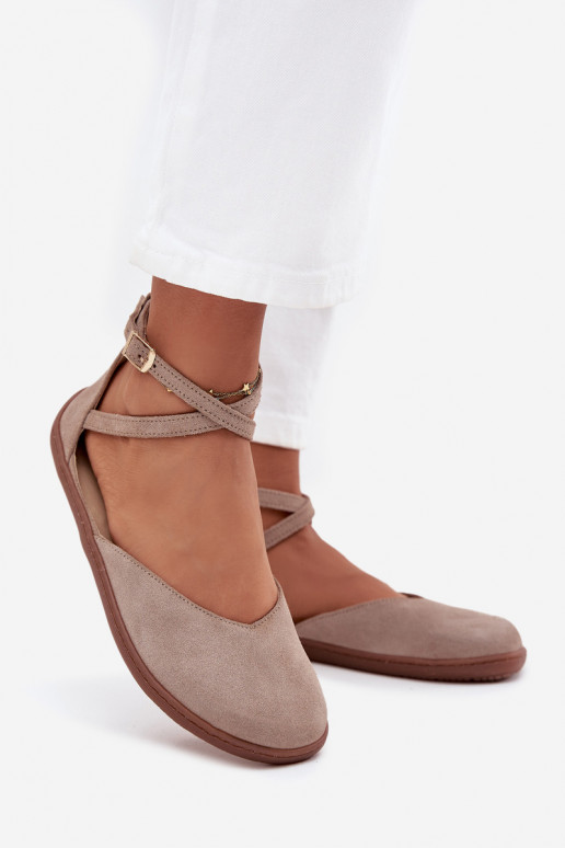 Zamšādas balerīnas Sieviešu Barefoot Ar svītrām Zazoo 191 Pelēkas krāsas Zamšādas balerīnas Sieviešu Barefoot Ar svītrām Zazoo 191 Pelēkas krāsas