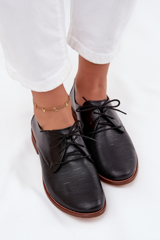 Āda apavi Sieviešu Eleganta stila šņorējami Zazoo 4238 melnas krāsas