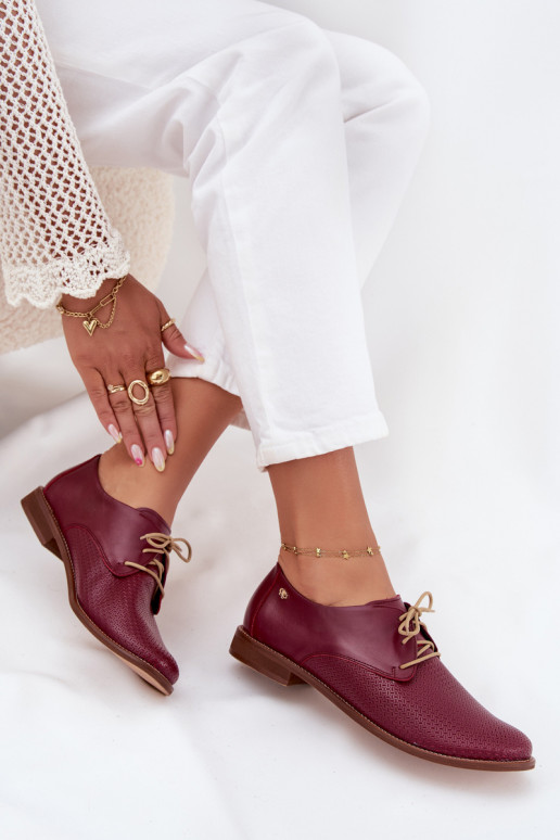 Āda apavi Sieviešu Eleganta stila šņorējami Zazoo 4238 bordo krāsas