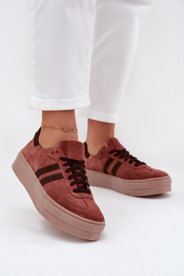 Zazoo N1068S2 Sneakers modeļa apavi ar platformu brūnas krāsas