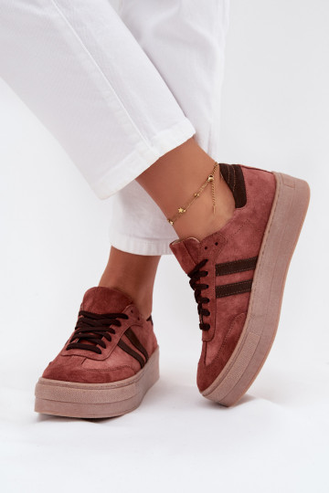 Zazoo N1068S2 Sneakers modeļa apavi ar platformu brūnas krāsas 2