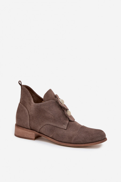 zamšādas apavi Sieviešu Ar greznui Ziedskami Zazoo 3080 smilšu krāsas