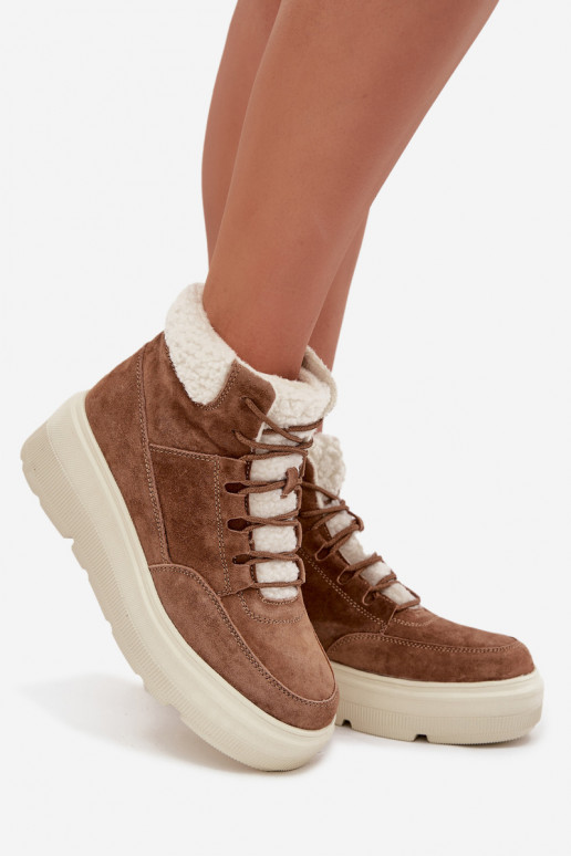 zamšādas sniega apavi Sieviešu ar siltinājumu ar platformu Vinceza 95354 brūnas krāsas zamšādas sniega apavi Sieviešu ar siltinājumu ar platformu Vinceza 95354 brūnas krāsas