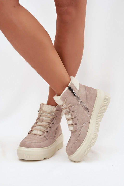 zamšādas sniega apavi Sieviešu ar siltinājumu ar platformu Vinceza 95354 smilšu krāsas zamšādas sniega apavi Sieviešu ar siltinājumu ar platformu Vinceza 95354 smilšu krāsas