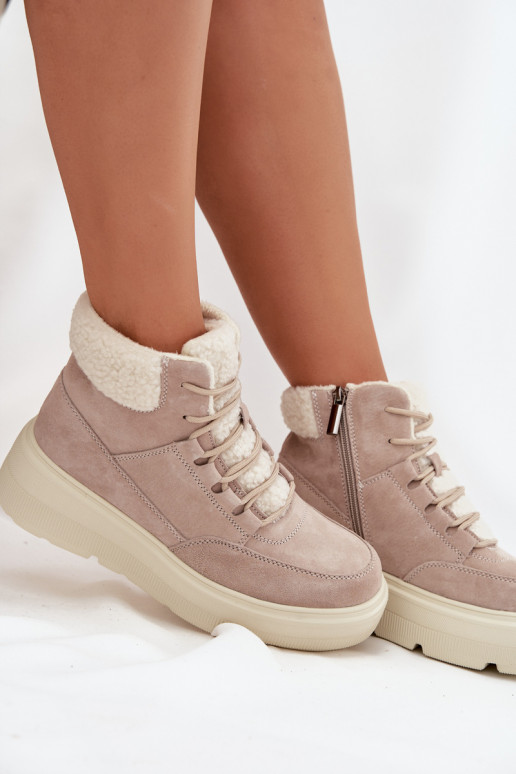 zamšādas sniega apavi Sieviešu ar siltinājumu ar platformu Vinceza 95354 smilšu krāsas zamšādas sniega apavi Sieviešu ar siltinājumu ar platformu Vinceza 95354 smilšu krāsas