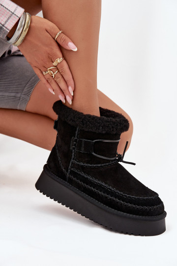 zamšādas sniega apavi Sieviešu Ar greznui Przeszyciami Big Star SS274372 melnas krāsas