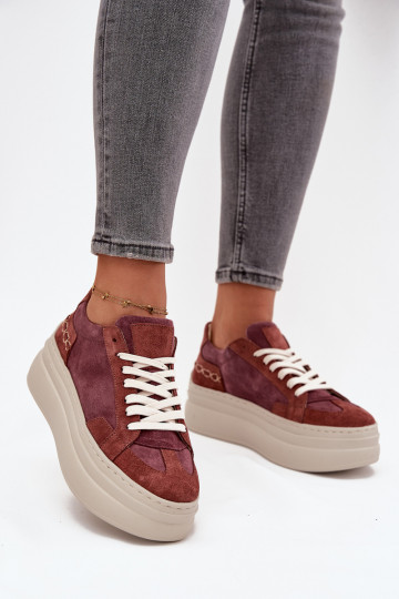 zamšādas Sneakers modeļa apavi ar platformu Zazoo N1270S3 Violeta krāsa 2