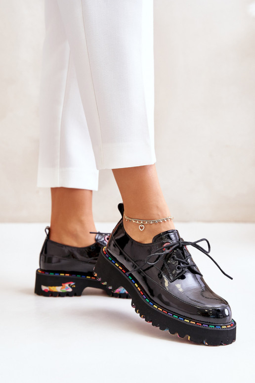 Laque apavi Sieviešu šņorējami Artiker 55C0497 melnas krāsas Laque apavi Sieviešu šņorējami Artiker 55C0497 melnas krāsas