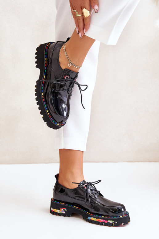 Laque apavi Sieviešu šņorējami Artiker 55C0497 melnas krāsas Laque apavi Sieviešu šņorējami Artiker 55C0497 melnas krāsas