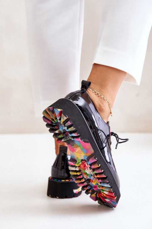 Laque apavi Sieviešu šņorējami Artiker 55C0497 melnas krāsas Laque apavi Sieviešu šņorējami Artiker 55C0497 melnas krāsas