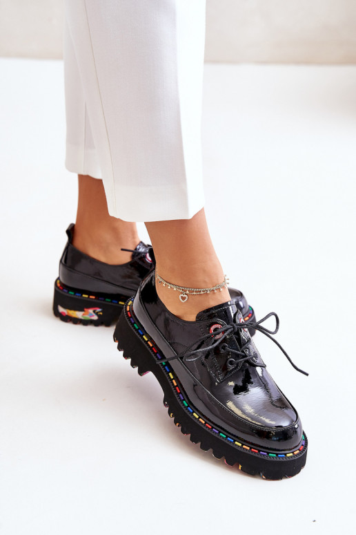 Laque apavi Sieviešu šņorējami Artiker 55C0497 melnas krāsas Laque apavi Sieviešu šņorējami Artiker 55C0497 melnas krāsas