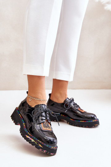 Laque apavi Sieviešu šņorējami Artiker 55C0499 melnas krāsas 2