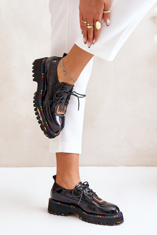 Laque apavi Sieviešu šņorējami Artiker 55C0499 melnas krāsas