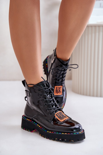 Laque Sieviešu puszābaki apavi Sieviešu Uz pili Āda Artiker 55C0517 melnas krāsas