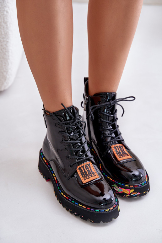 Laque Sieviešu puszābaki apavi Sieviešu Uz pili Āda Artiker 55C0517 melnas krāsas