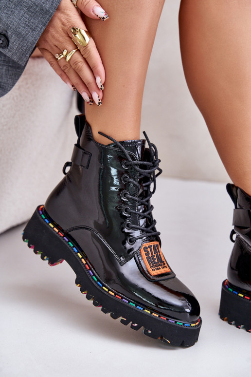 Laque Sieviešu puszābaki apavi Sieviešu Uz pili Āda Artiker 55C0517 melnas krāsas