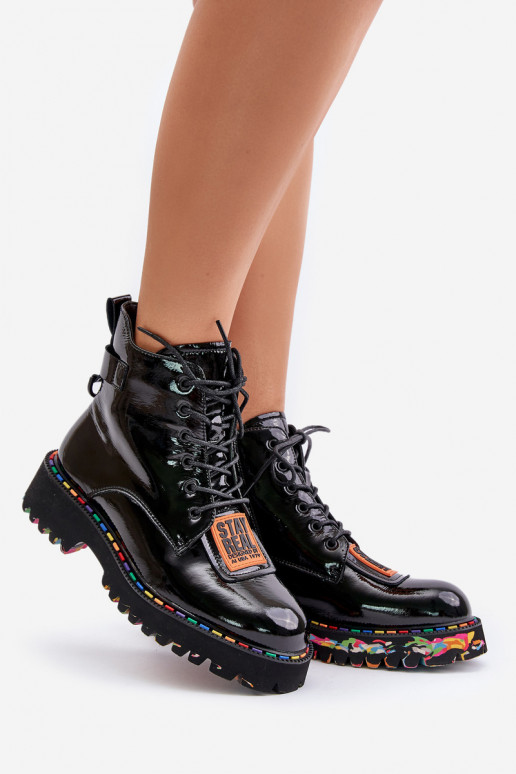 Laque Sieviešu puszābaki apavi Sieviešu Uz pili Āda Artiker 55C0517 melnas krāsas