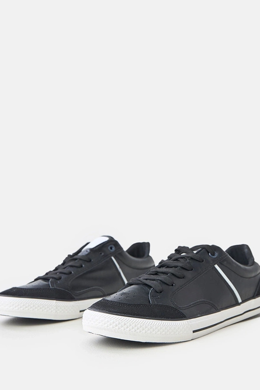 Melnas vīriešu sporta apavi ar baltām...