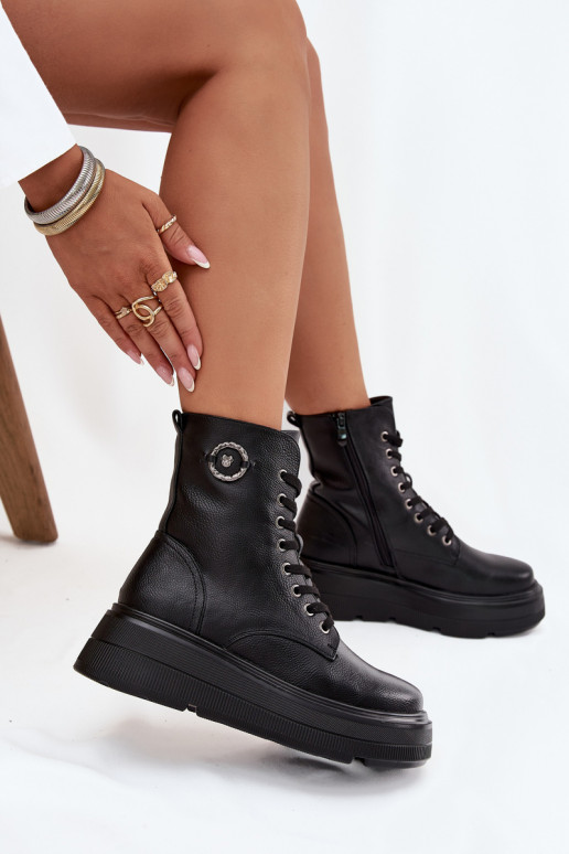 darba sieviešu potīšu zābaki siltināti ar platformu un dekoratīviem elementiem Vinceza 16513 melnā krāsā darba sieviešu potīšu zābaki siltināti ar platformu un dekoratīviem elementiem Vinceza 16513 melnā krāsā