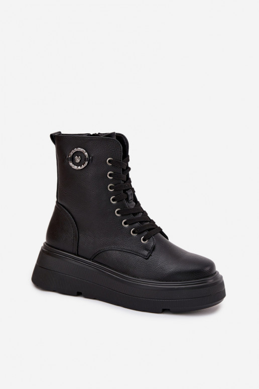 darba sieviešu potīšu zābaki siltināti ar platformu un dekoratīviem elementiem Vinceza 16513 melnā krāsā darba sieviešu potīšu zābaki siltināti ar platformu un dekoratīviem elementiem Vinceza 16513 melnā krāsā