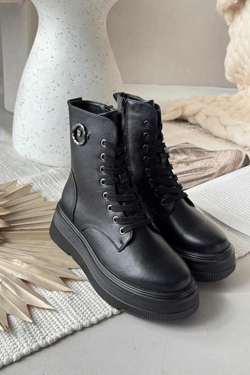 darba sieviešu potīšu zābaki siltināti ar platformu un dekoratīviem elementiem Vinceza 16513 melnā krāsā darba sieviešu potīšu zābaki siltināti ar platformu un dekoratīviem elementiem Vinceza 16513 melnā krāsā