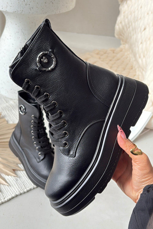 darba sieviešu potīšu zābaki siltināti ar platformu un dekoratīviem elementiem Vinceza 16513 melnā krāsā darba sieviešu potīšu zābaki siltināti ar platformu un dekoratīviem elementiem Vinceza 16513 melnā krāsā