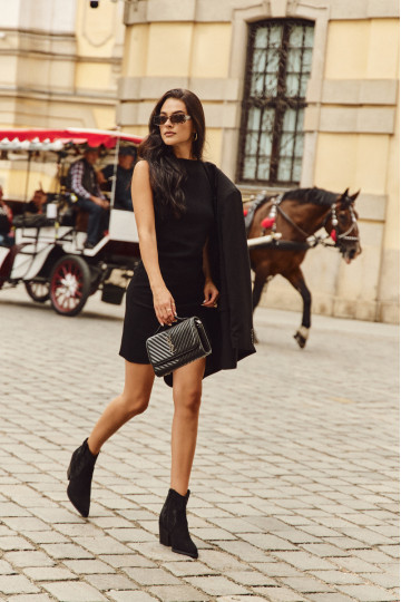 kovboju stila puszābaki Sieviešu siltināti Ar Dekorāciju ar papēdi melnas krāsas Arabella