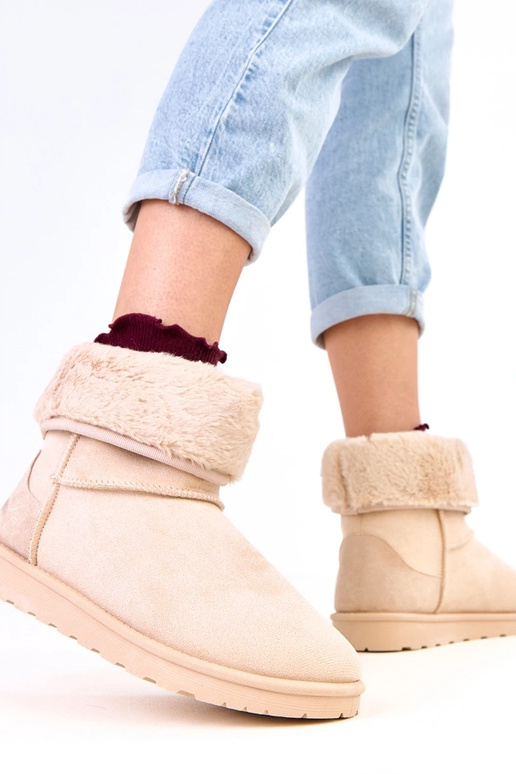 Smilšu krāsas ziemas zābaki ar vilnu...