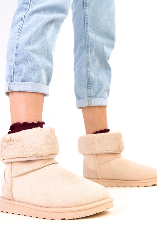 Smilšu krāsas ziemas zābaki ar vilnu...