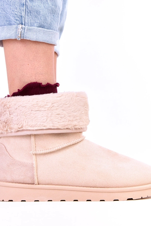 Smilšu krāsas ziemas zābaki ar vilnu...