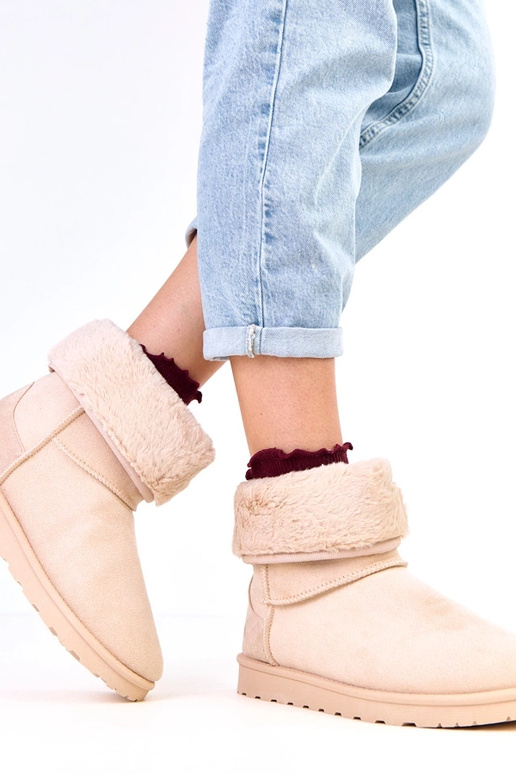 Smilšu krāsas ziemas zābaki ar vilnu...