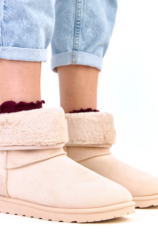 Smilšu krāsas ziemas zābaki ar vilnu...