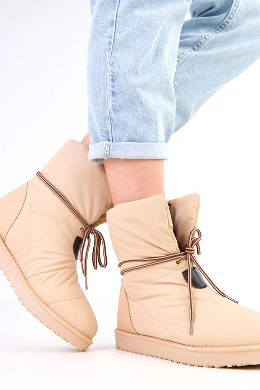 Smilšu krāsas sieviešu sniega zābaki...