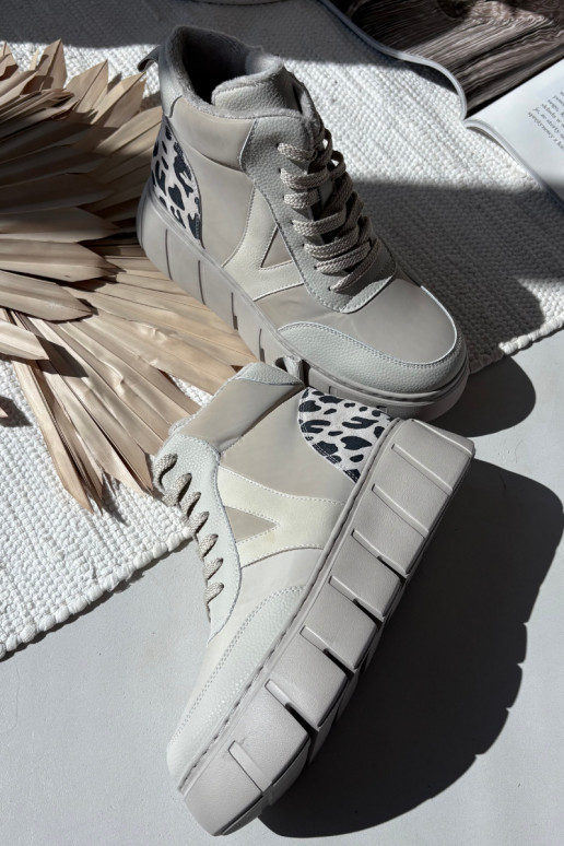 Smilšu krāsas ādas sieviešu siltie zābaki ar platformu Vinceza 66838 Smilšu krāsas ādas sieviešu siltie zābaki ar platformu Vinceza 66838