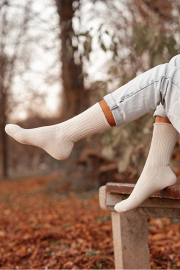 Zeķes Sieviešu INełniane Ecru