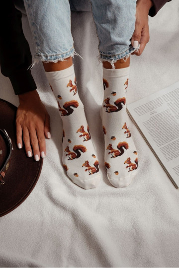 Zeķes Sieviešu Vāveres I Orzechy Ecru