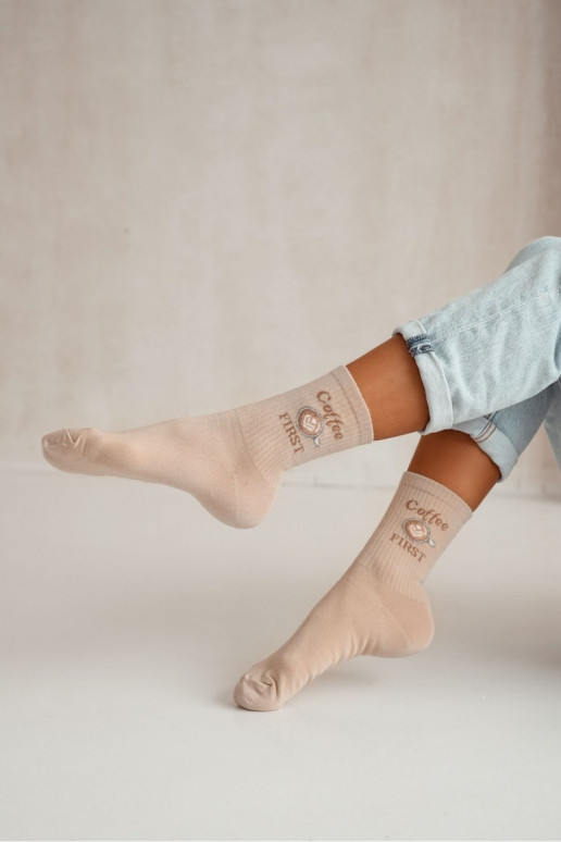 Zeķes Sieviešu Coffee FIRST smilšu krāsas