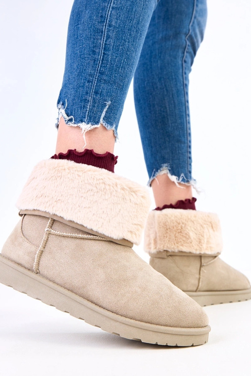 Zaļi sniega zābaki ar kažokādu uz...