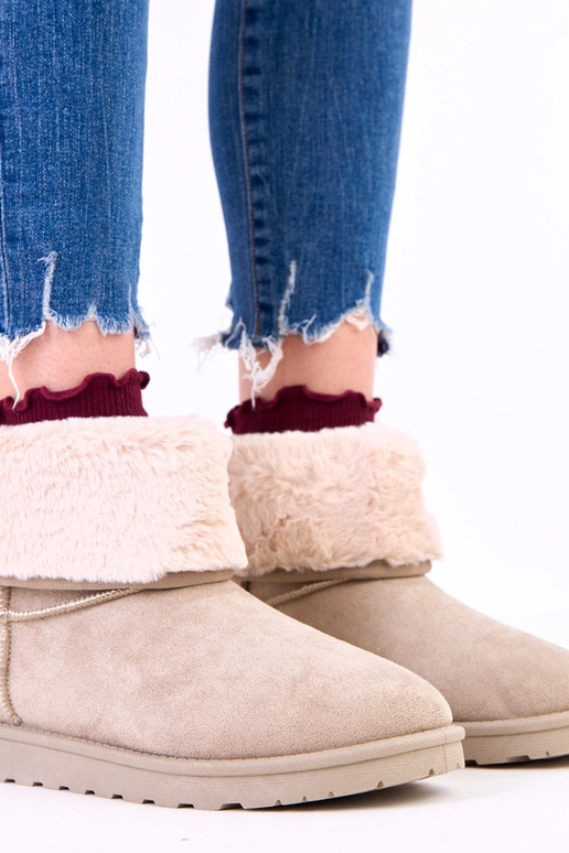 Zaļi sniega zābaki ar kažokādu uz...